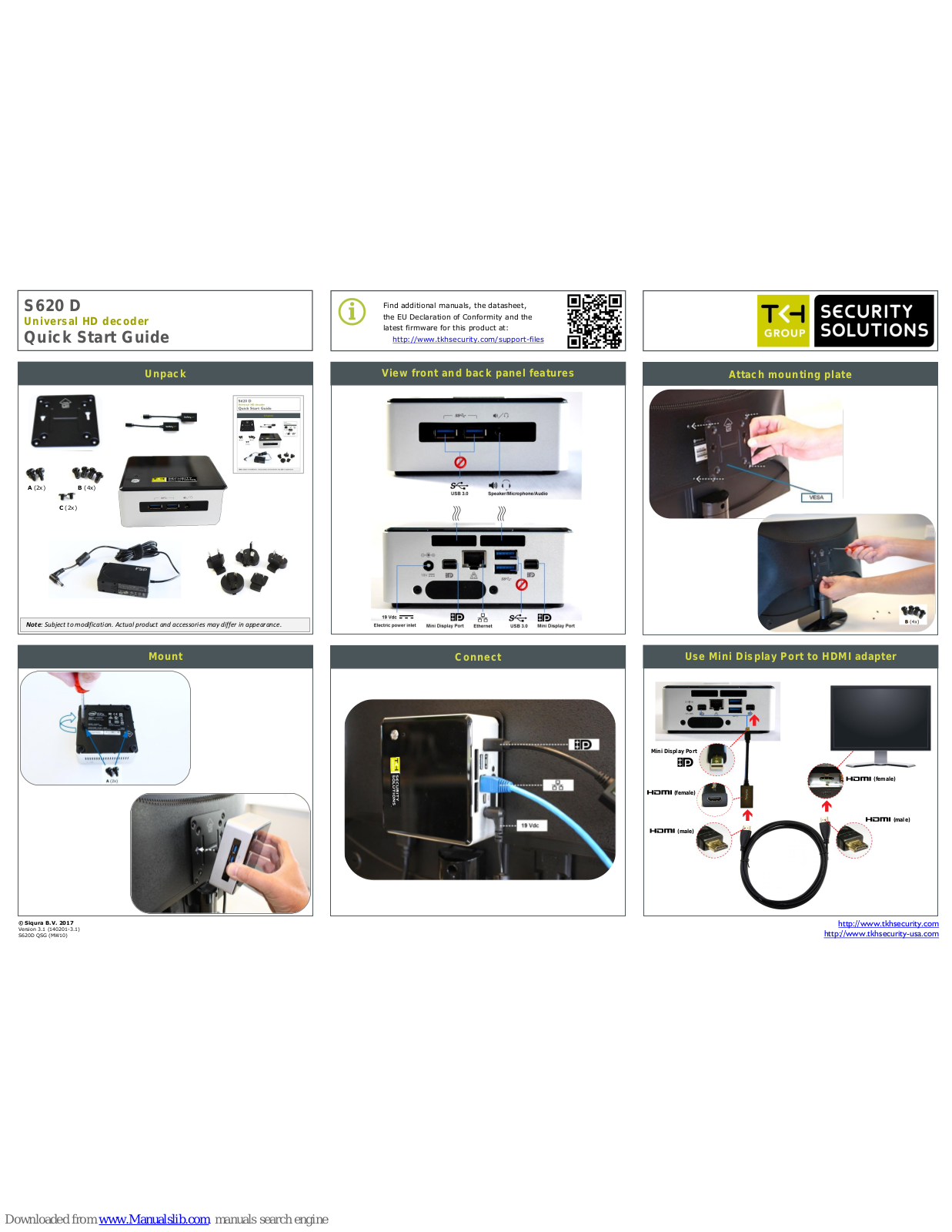 TKH security S620 D Quick Start Manual - ManualMachine.com