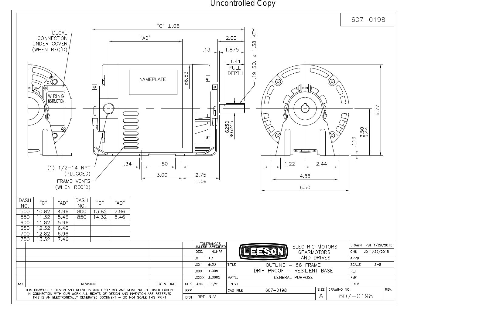 Leeson 607-0198 Schematic