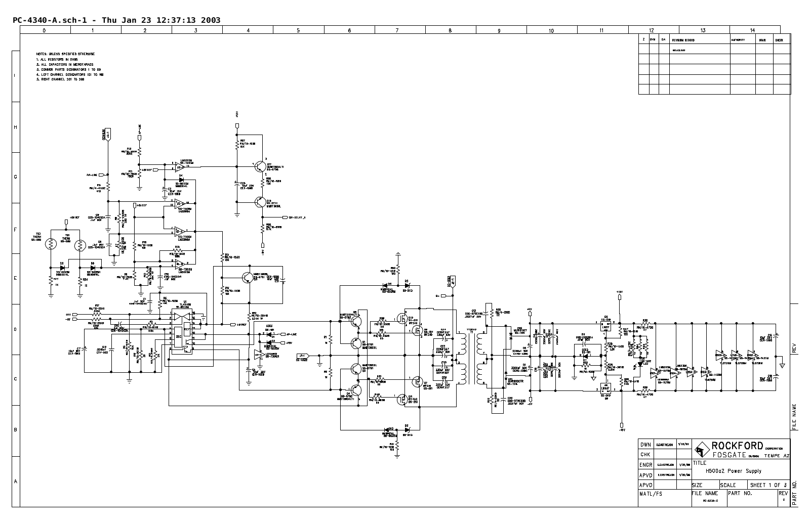 Rockford Fosgate H-500-A-2 Schematic