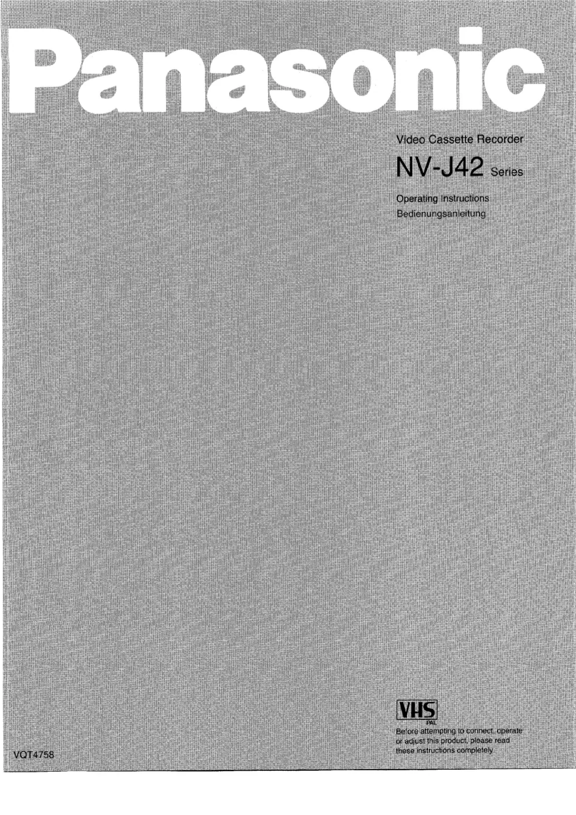 Panasonic NV-J42 Service Manual