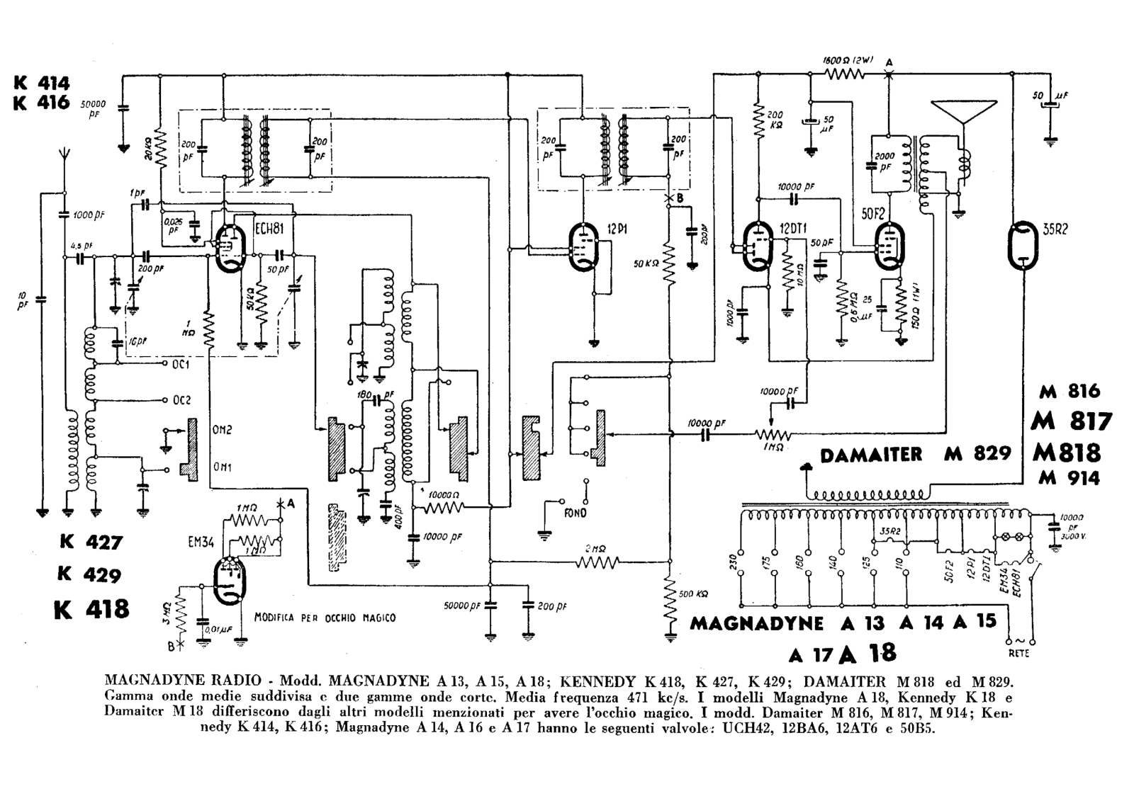 Kennedy k418, k427, k429, m818, m829 schematic