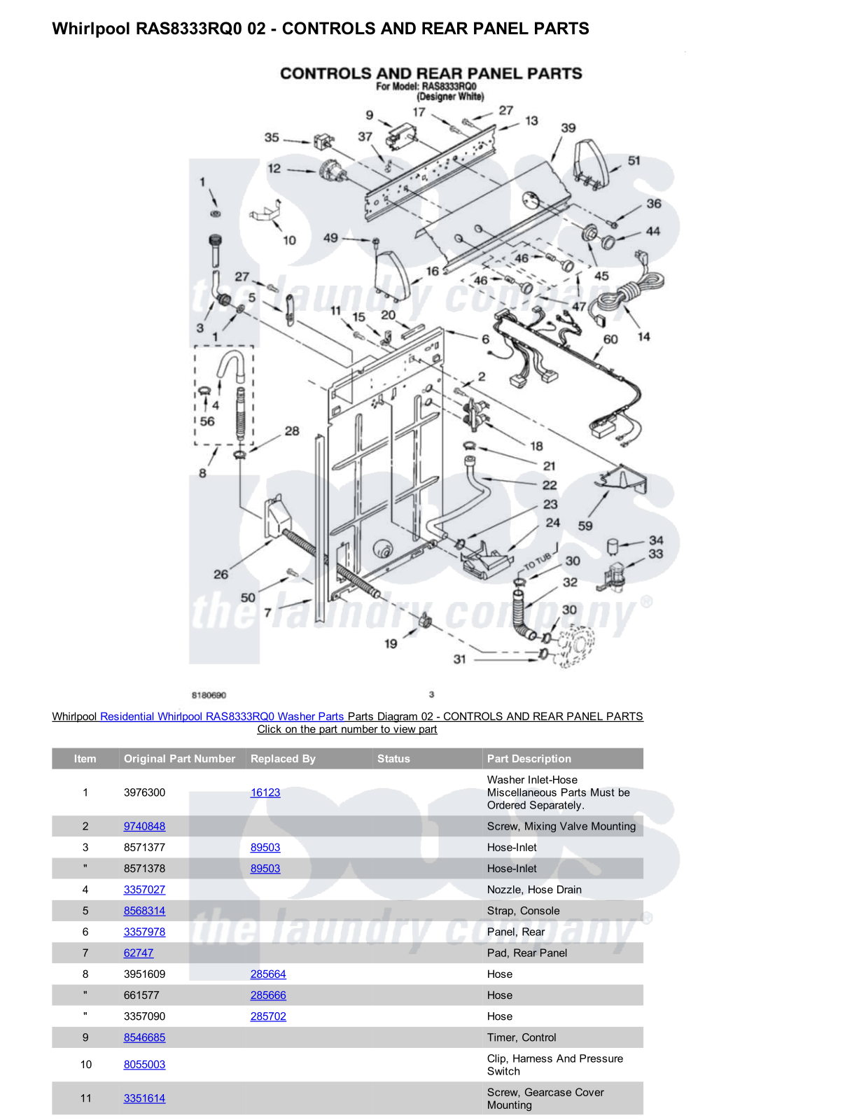 Whirlpool RAS8333RQ0 Parts Diagram