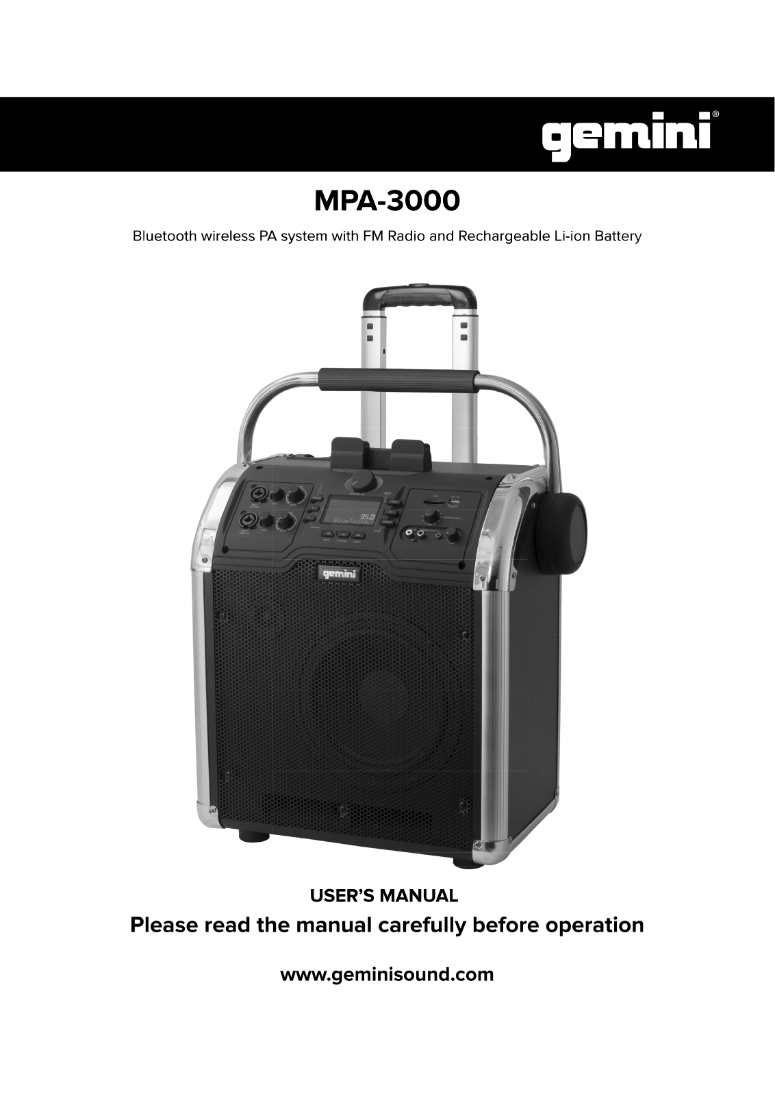 Gemini DJ MPA-3000 User`s manual