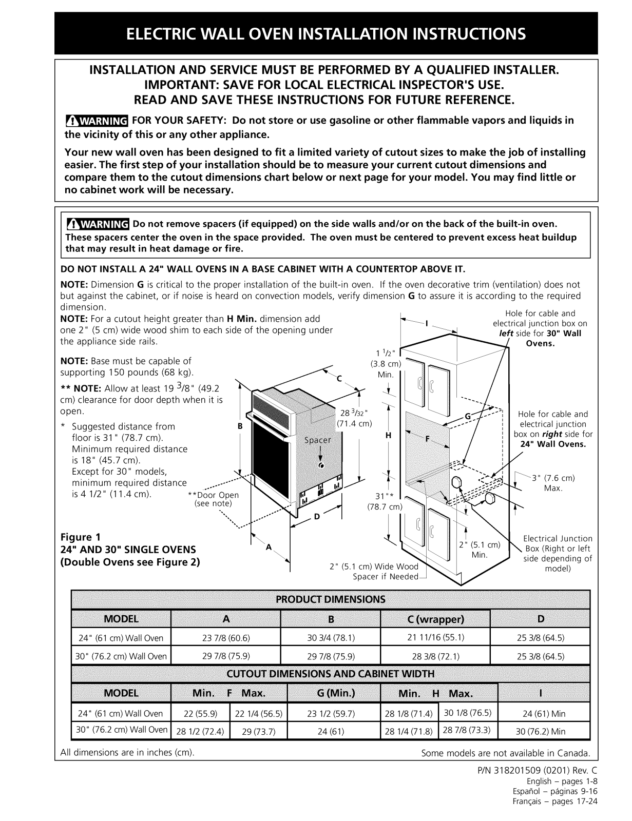 Frigidaire FEB398CEBA, FEB398CEBB, FEB398CEBC, FEB398CESA, FEB398CESB Installation Guide - ManualMachine.com