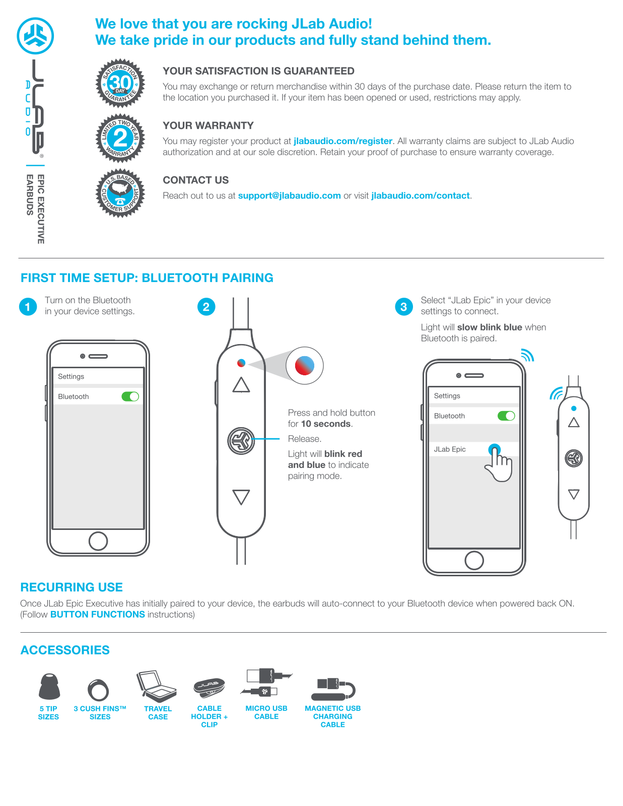 Jlab Audio Epic Executive User Manual