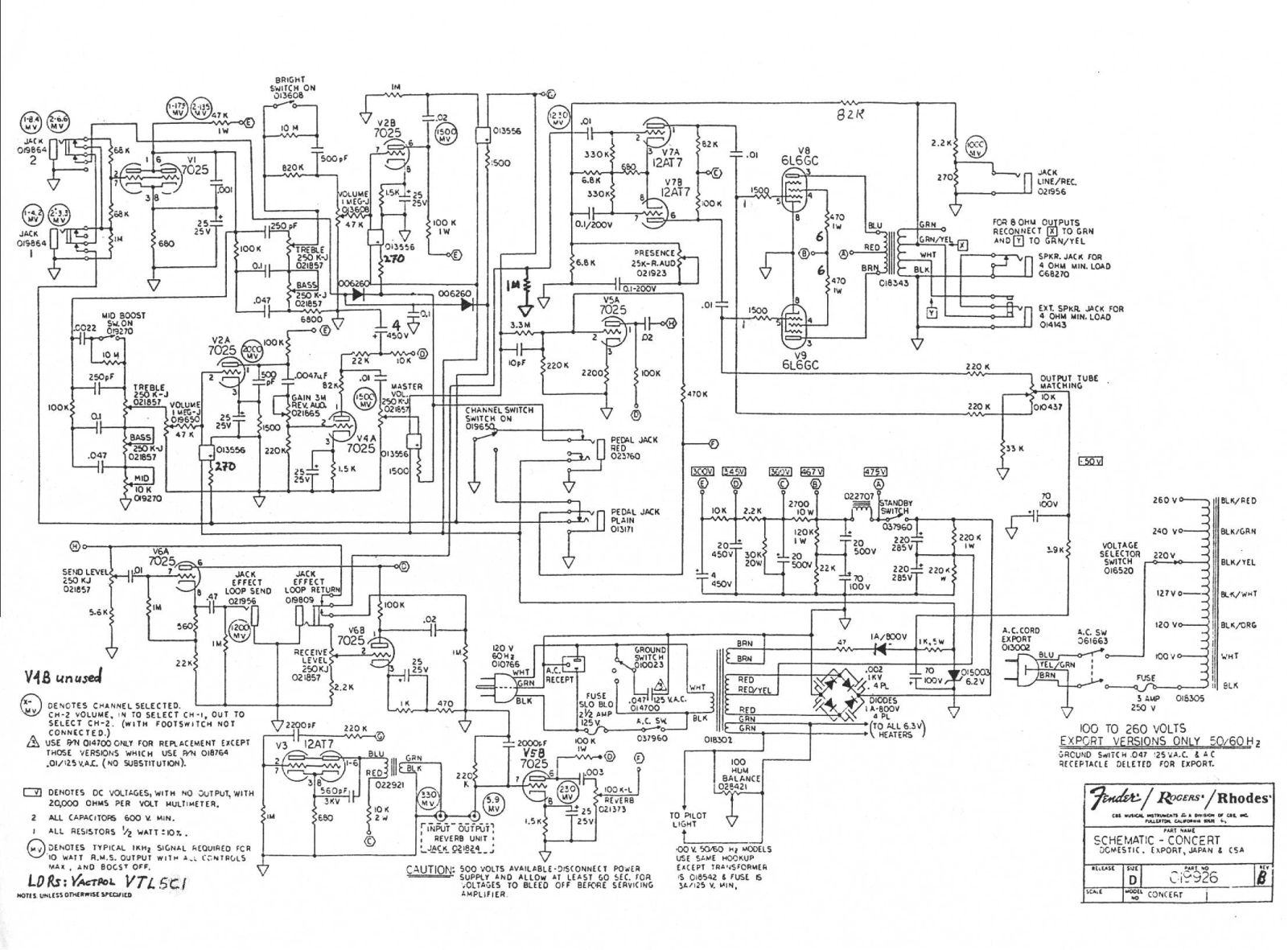 Fender Concert-II-83 Schematic