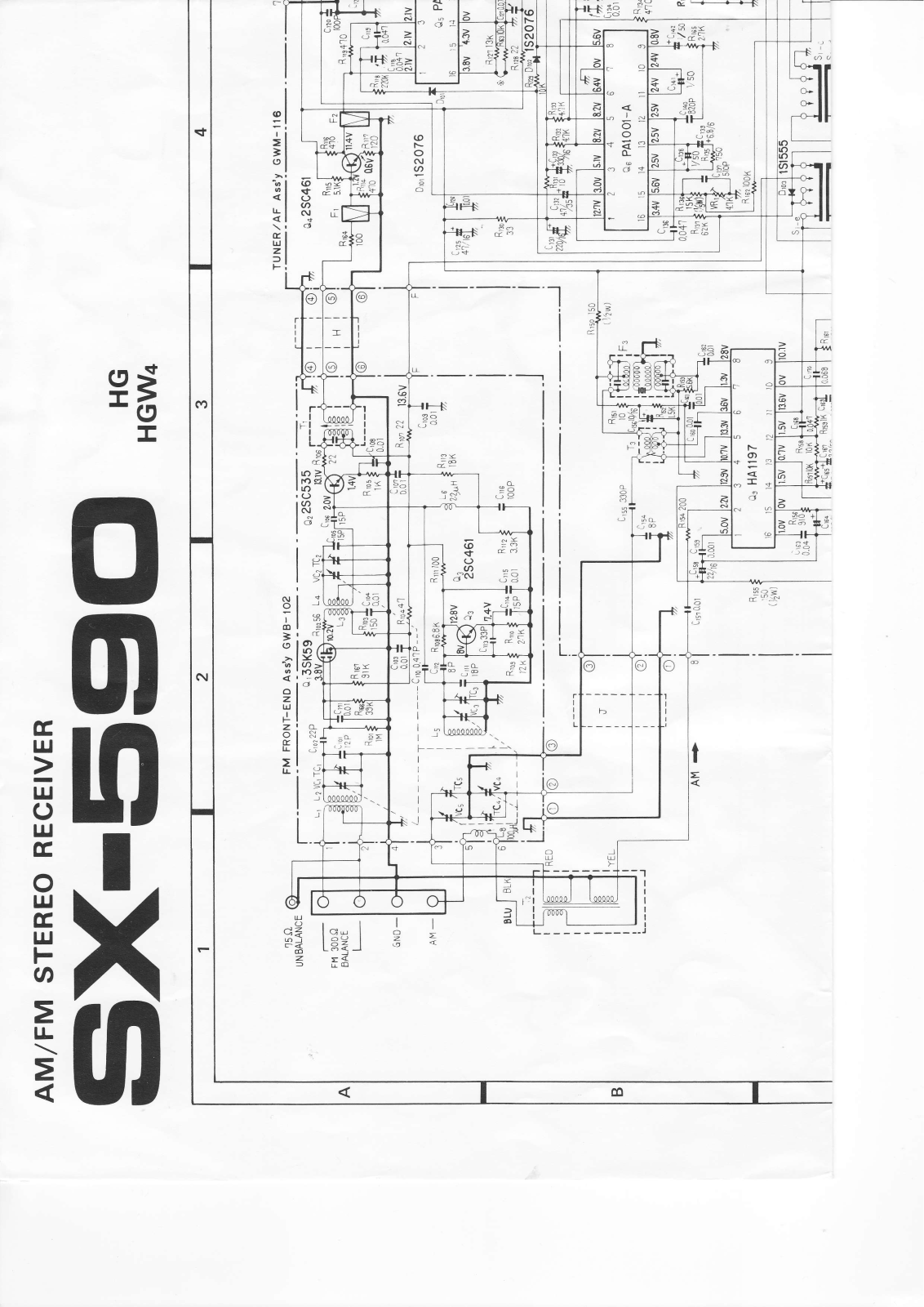 Pioneer SX-590 Schematic