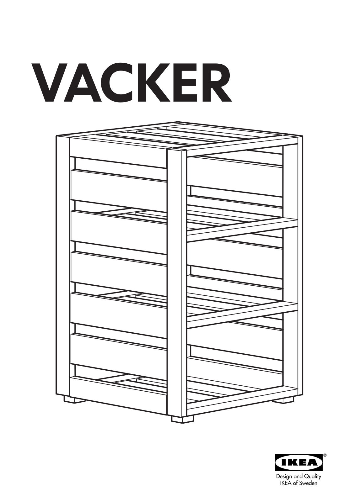 IKEA VACKER SHELF UNIT 13X20 Assembly Instruction