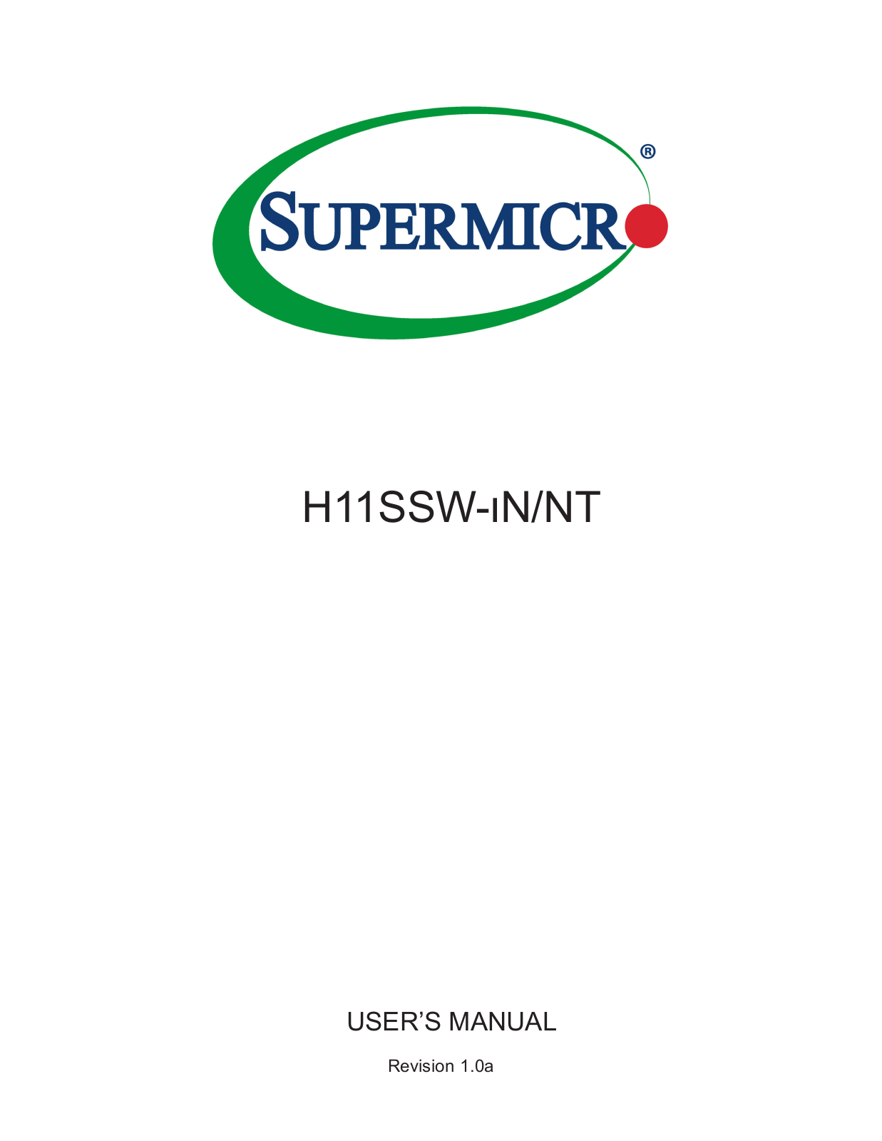 Supermicro H11SSW-NT R2.0 operation manual