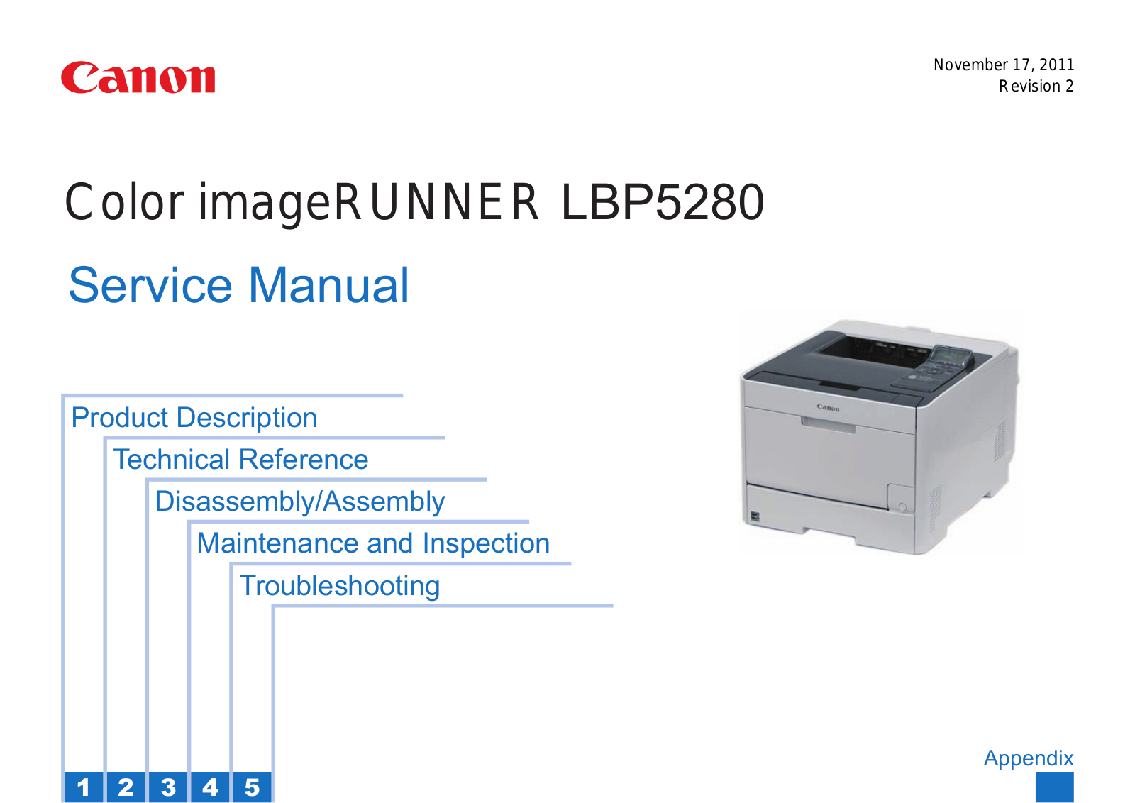 Canon Color imageRUNNER LBP5280 Service Manual