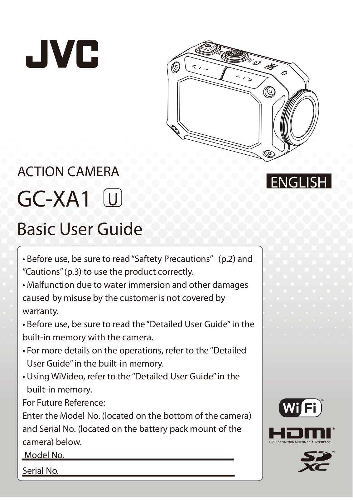 JVC GC-XA1, GC-XA1BUS User Manual