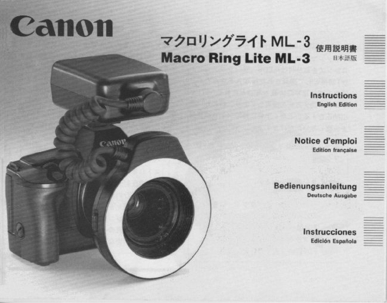 Canon ML-3 Instruction Manual