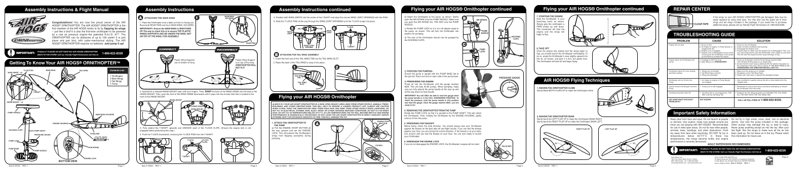 Spin Master Air Hogs Ornithopter User Manual