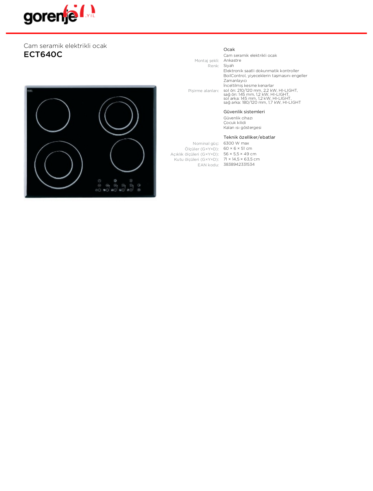 Gorenje ECT640C BROCHURE