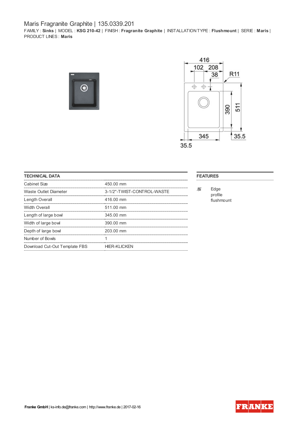 Franke 135.0339.201 Service Manual