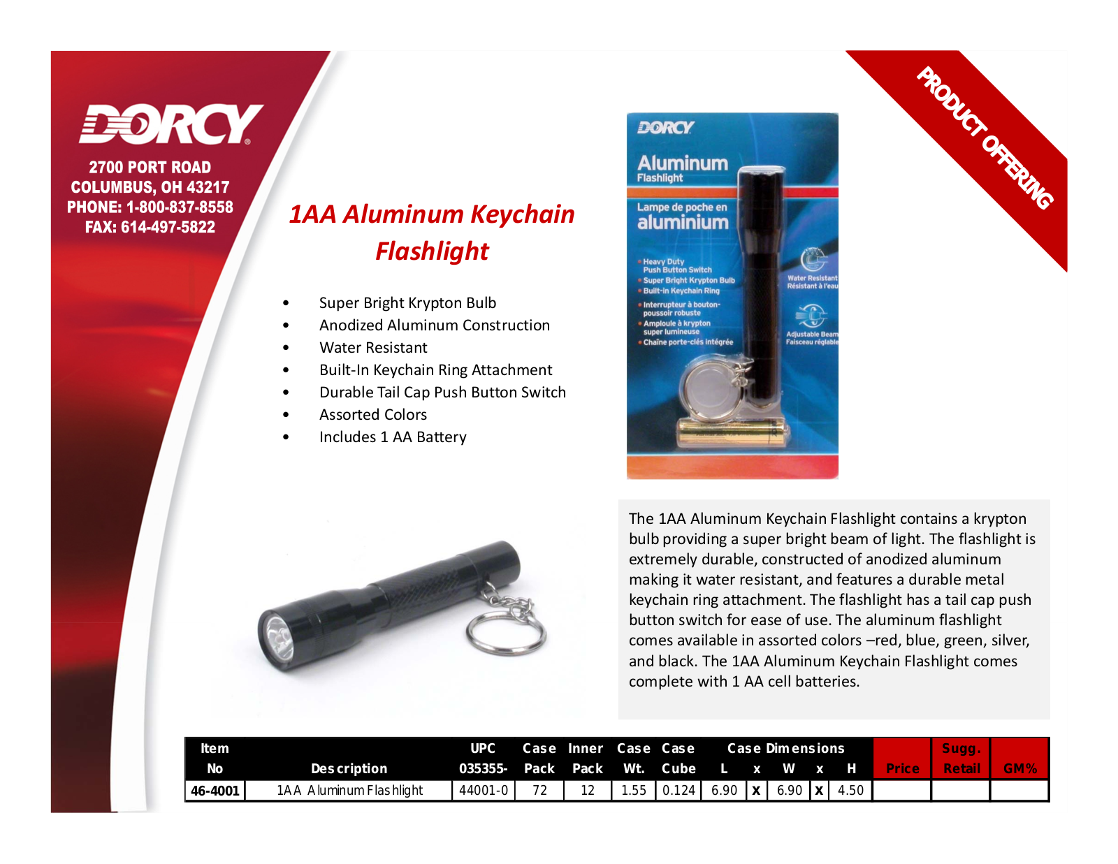 Dorcy 46-4001 Catalog Page