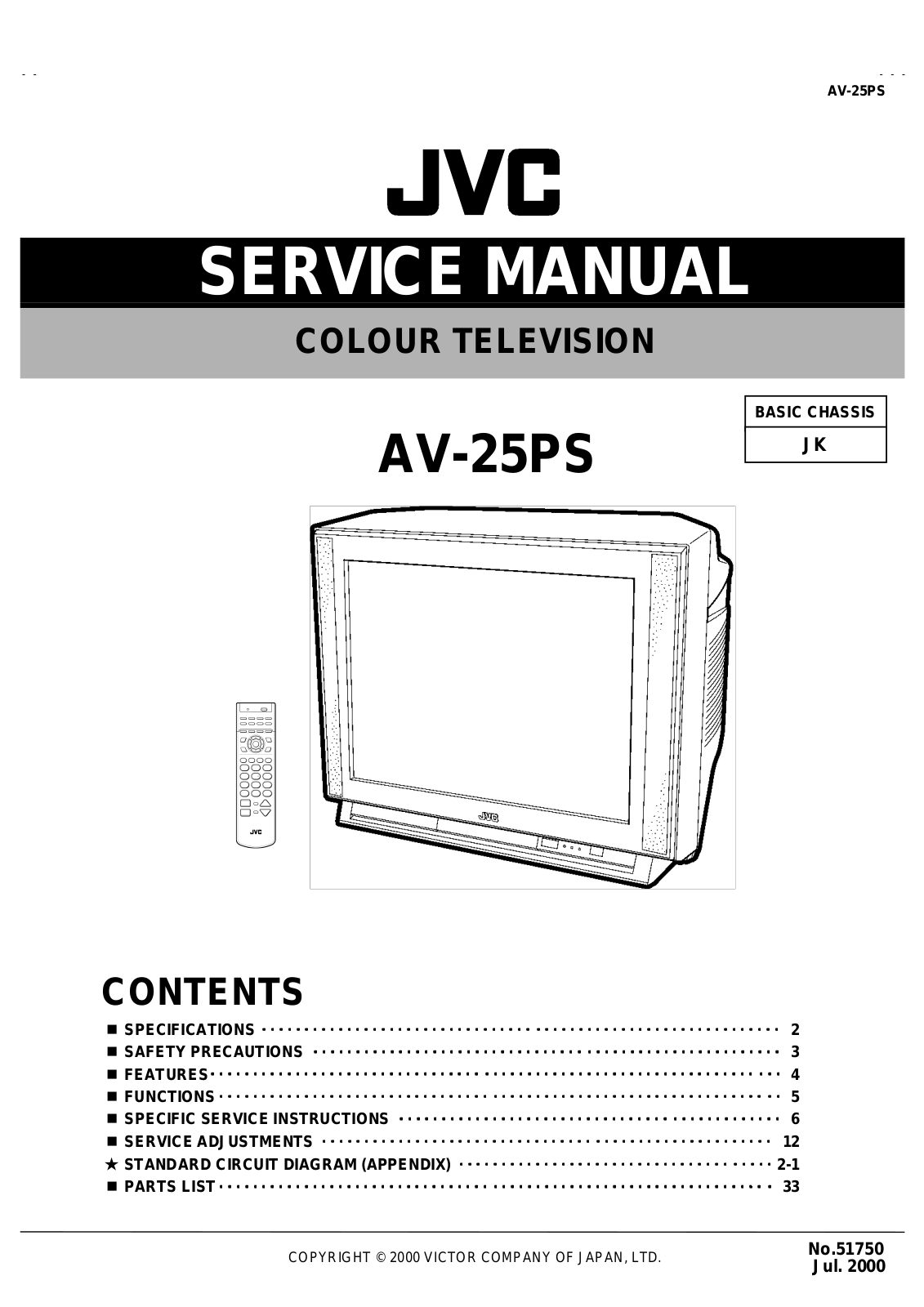 JVC AV-25PS Service manual