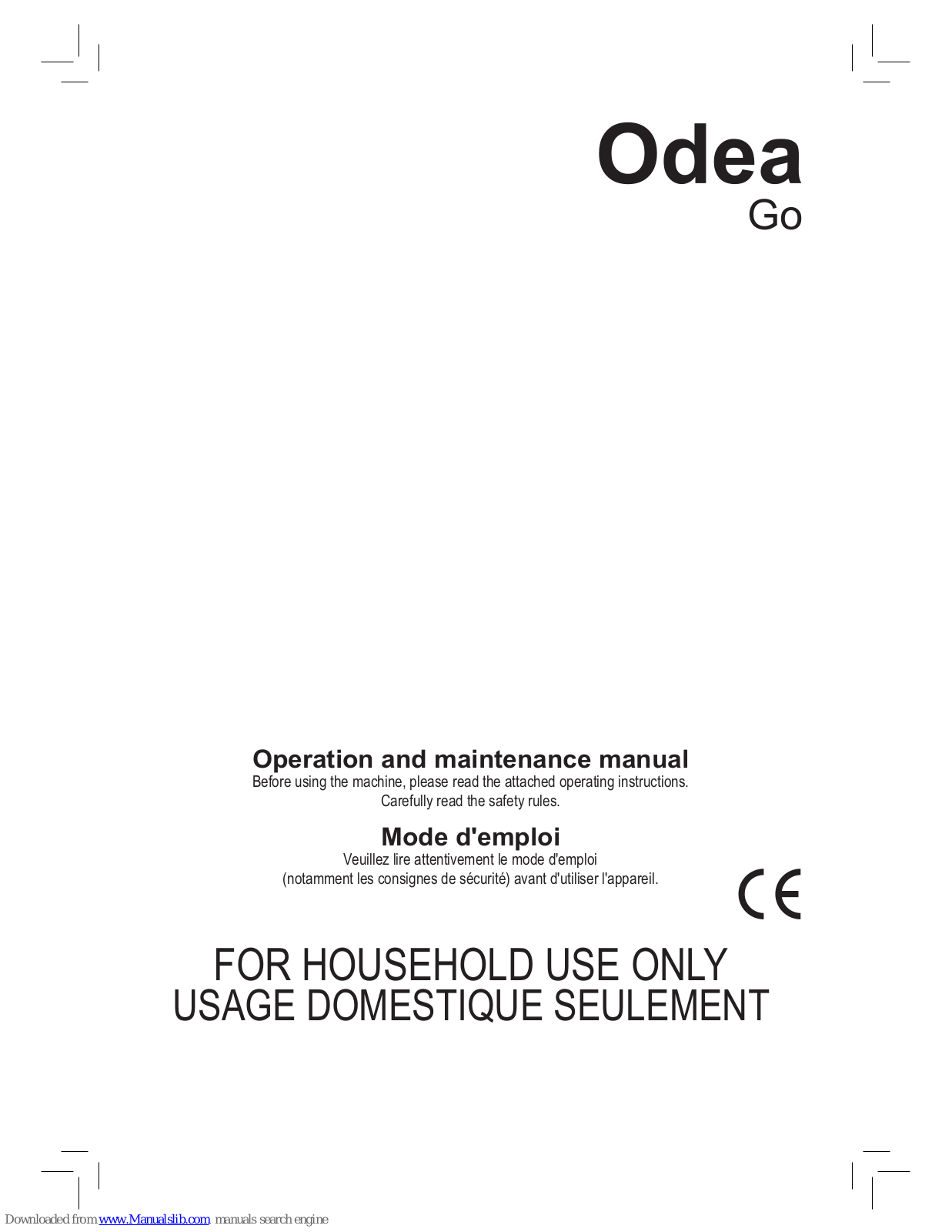 Philips RI9752/11, Odea Go, SUP 031O Operation And Maintenance Manual