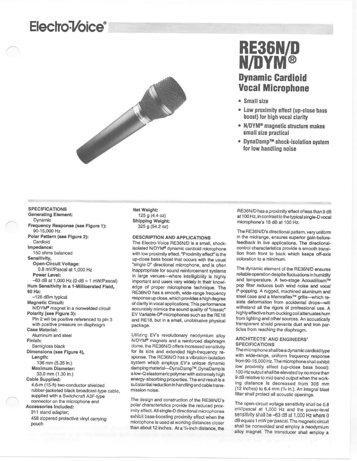 Electro-Voice RE36N-DYM, RE36N-D User Manual