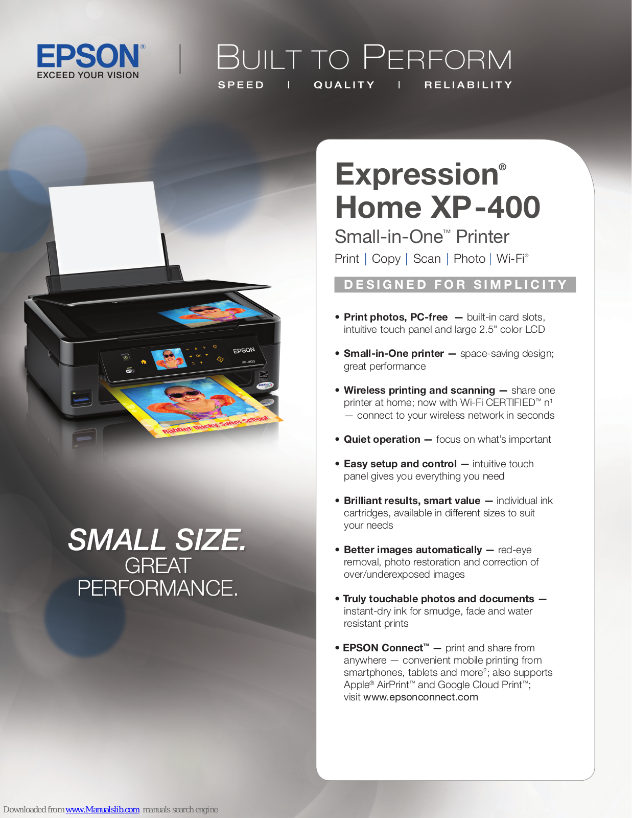 Epson XP-400, Expression Home XP-400 Specifications