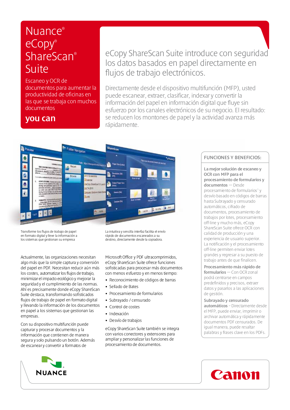 Canon NUANCE ECOPY SHARESCAN SUITE BROCHURE