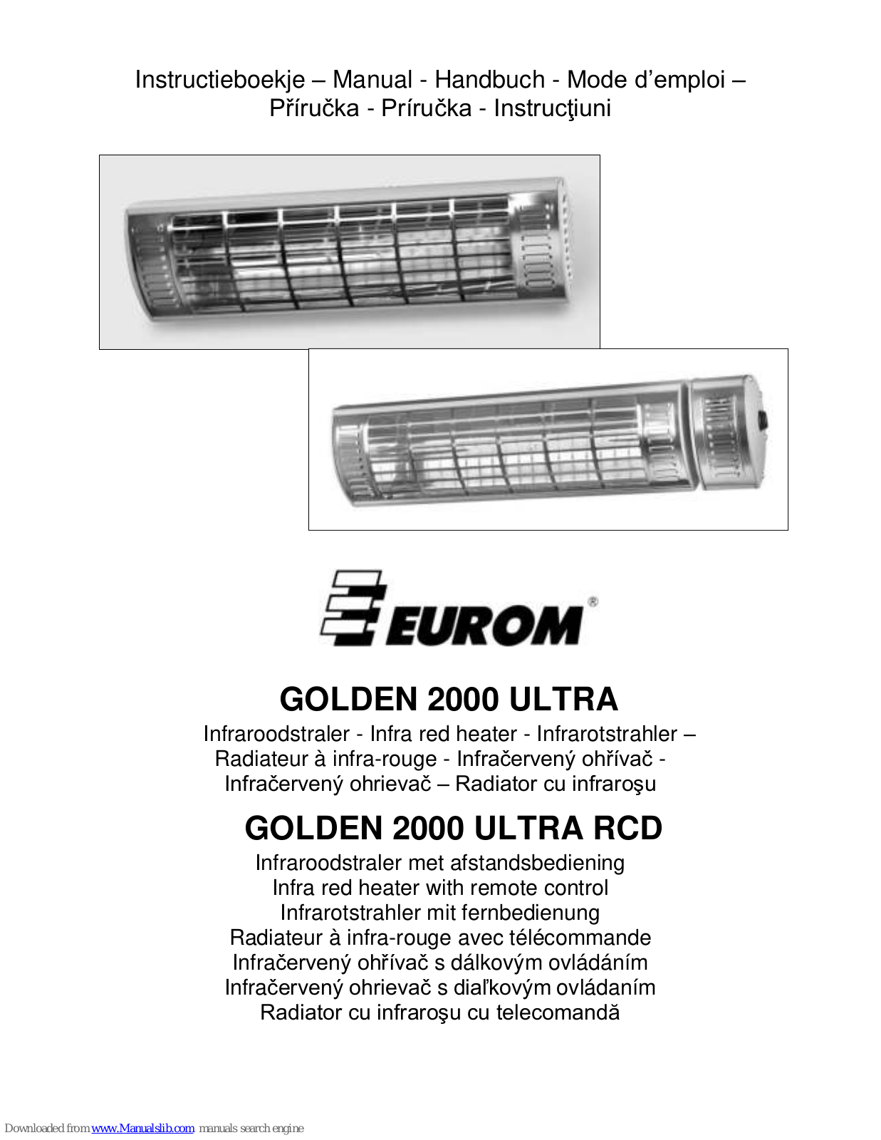 EUROM GOLDEN 2000 ULTRA, GOLDEN 2000 ULTRA RCD User Manual