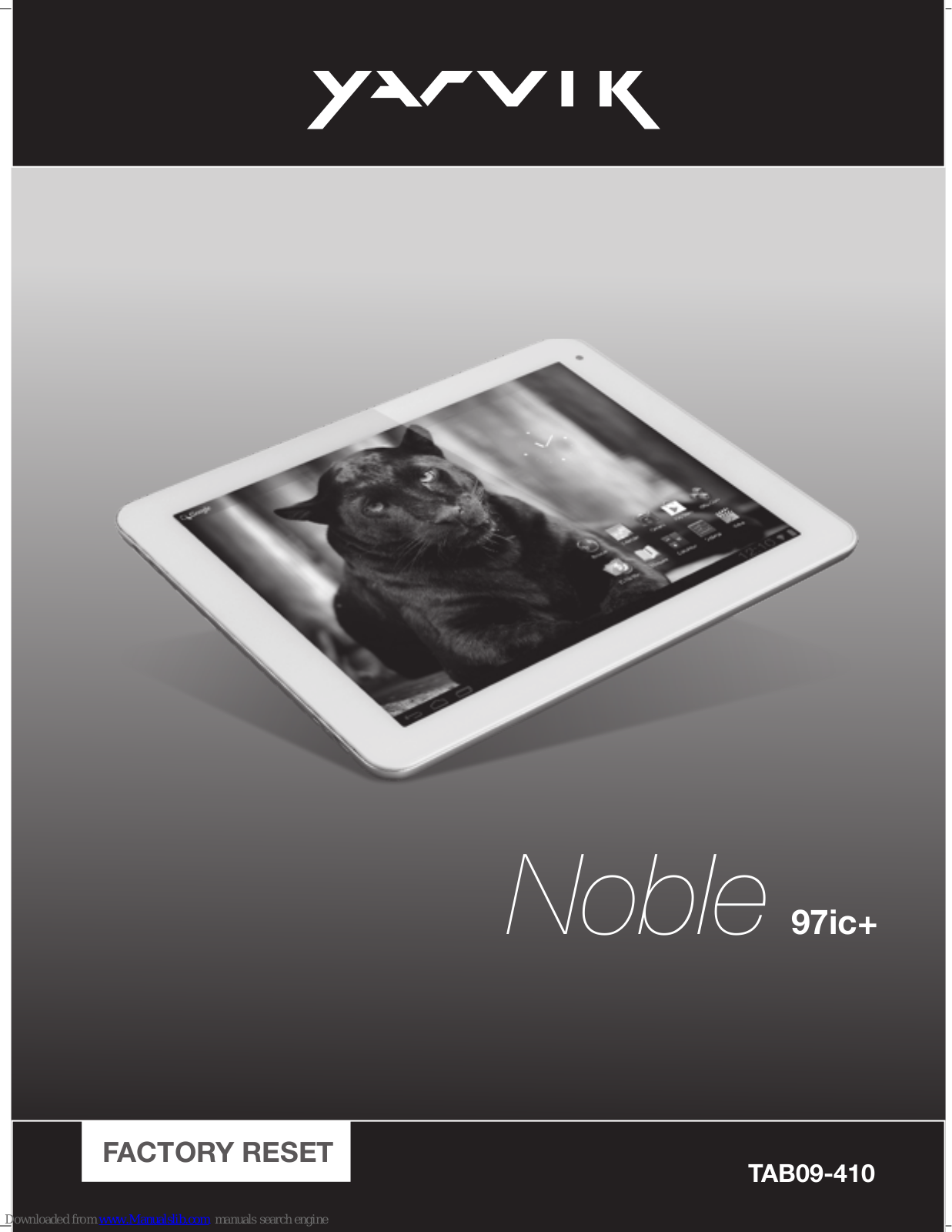 Yarvik Noble 97ic+, TAB09-410 Factory Reset