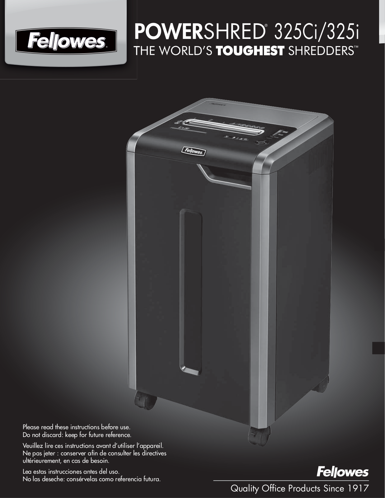 Fellowes 325ci User Manual