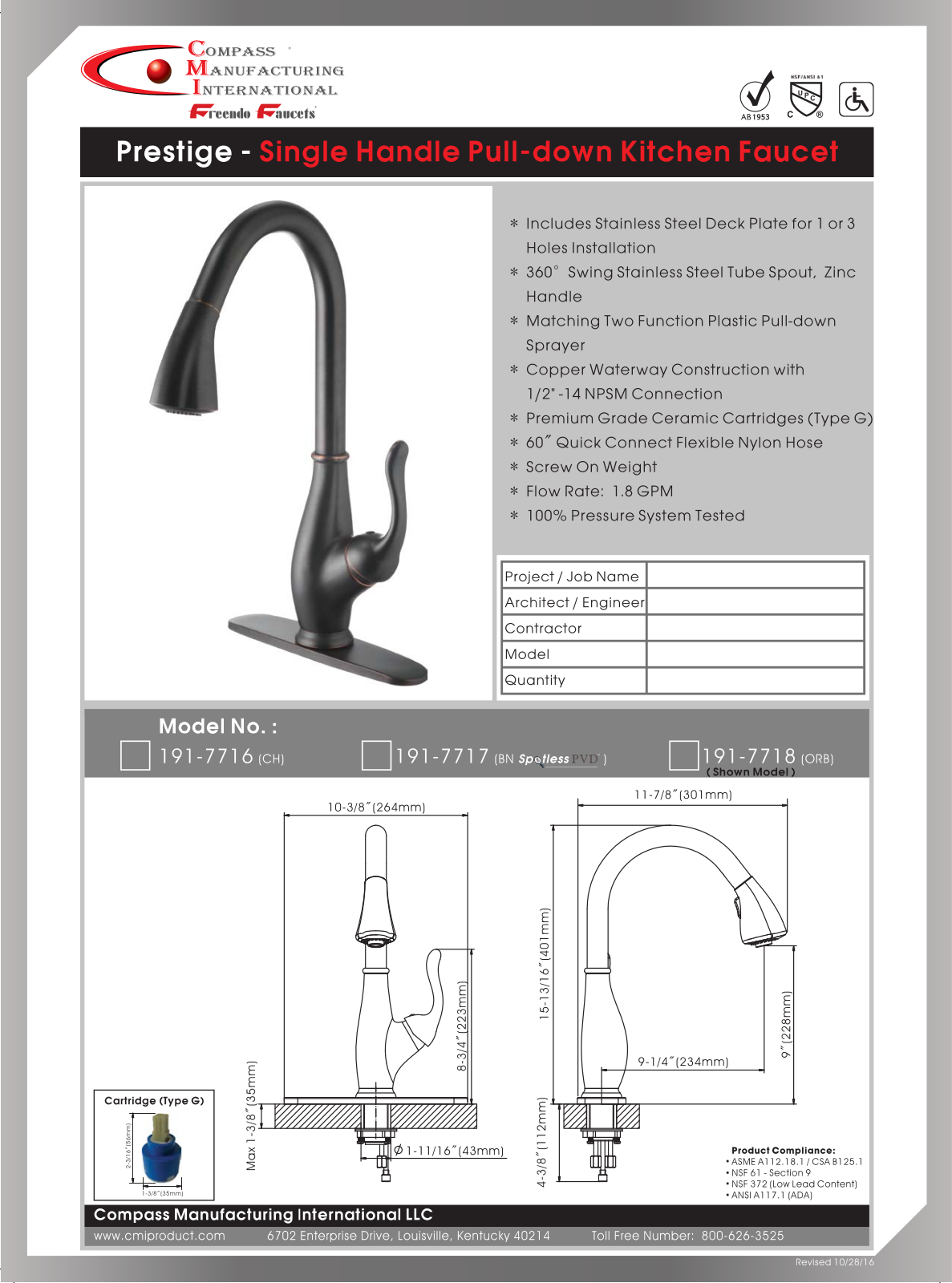 CMI QMV10065 Specifications - ManualMachine.com