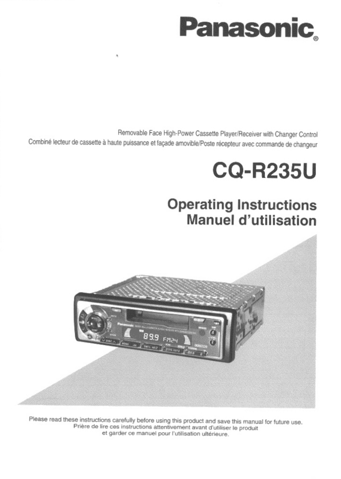 Panasonic cq-r235u Operation Manual