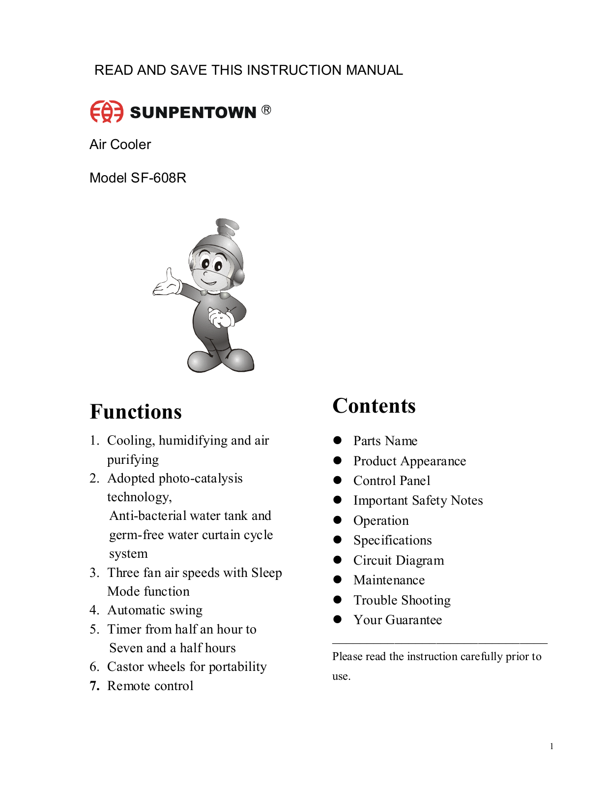 Sunpentown Intl sf 608r User Manual