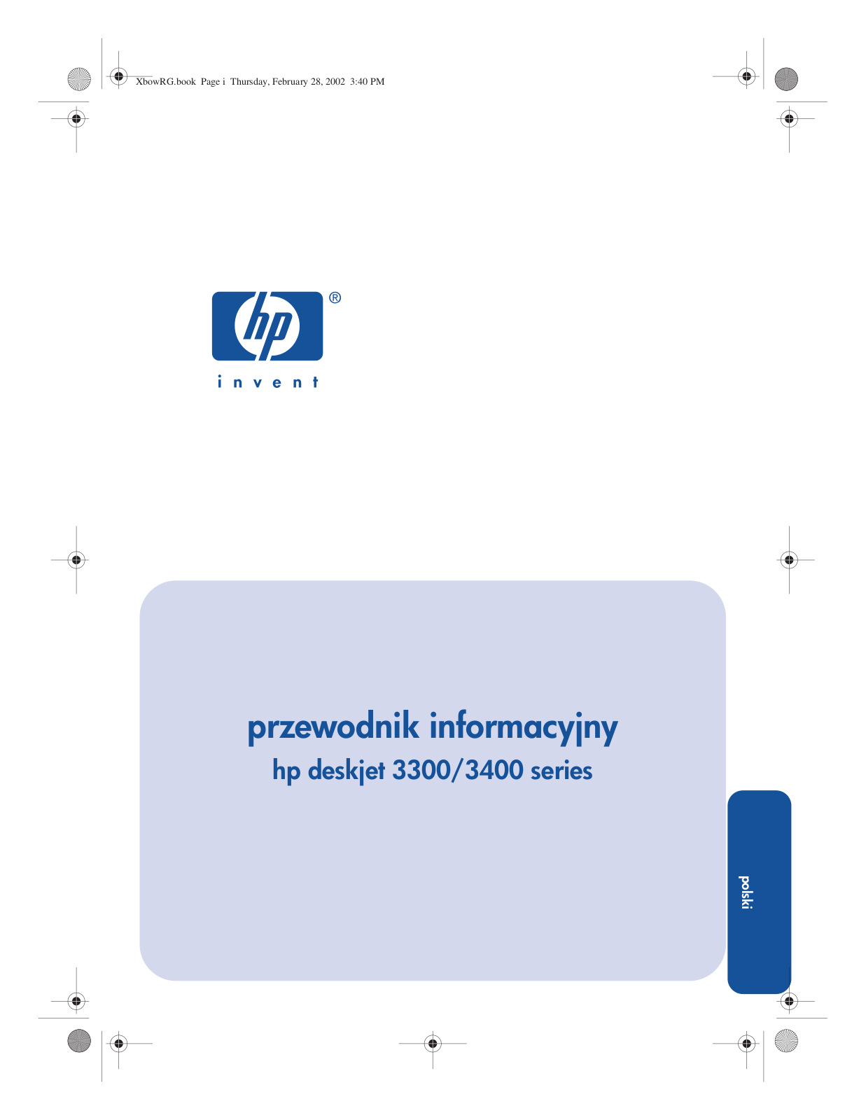 Hp DESKJET 3300, DESKJET 3400 User Manual