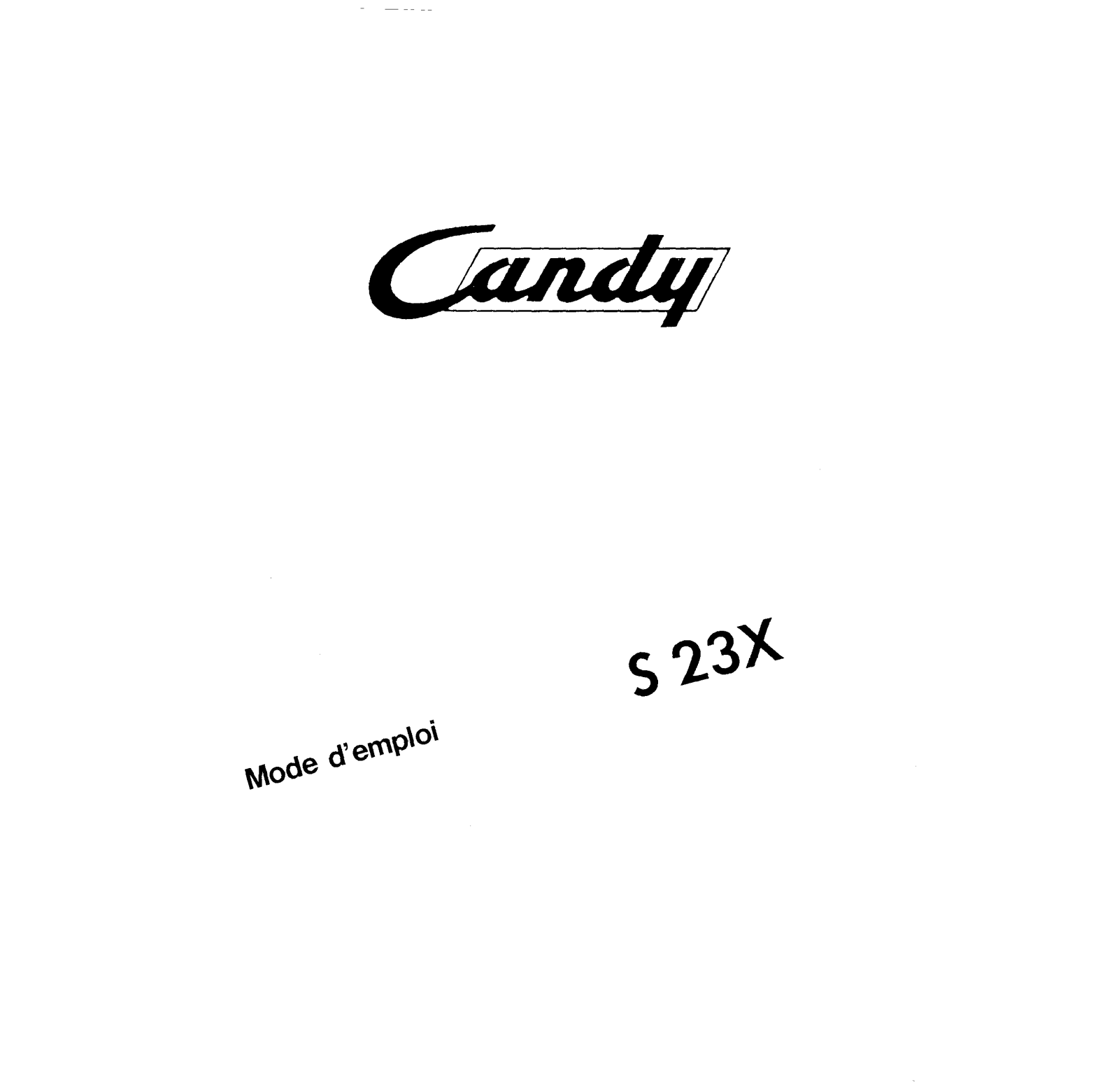 Candy S 23X User Manual