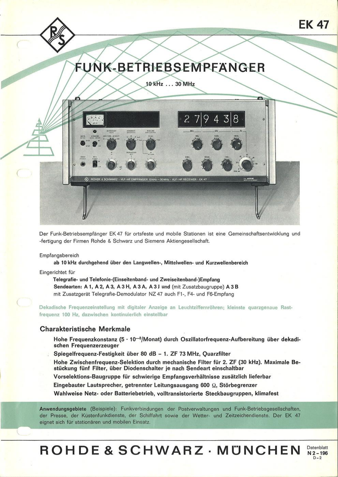 Rohde & Schwarz EK 47 Datasheet - ManualMachine.com