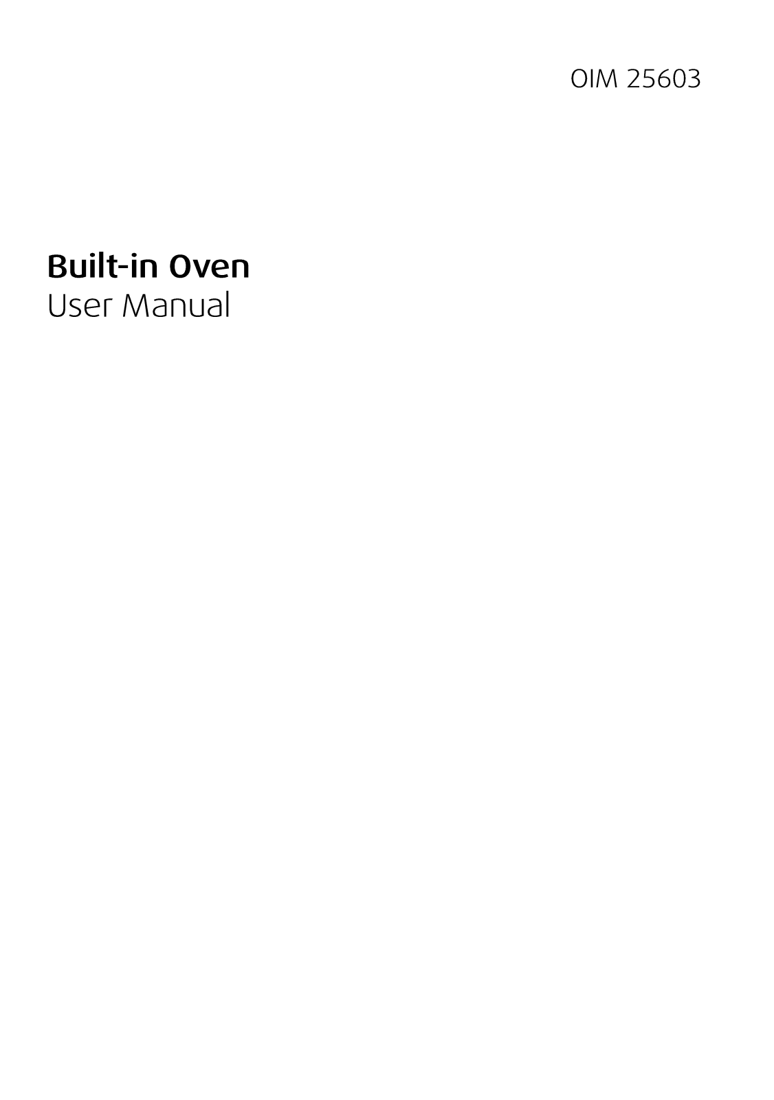 Beko OIM 25603 User Manual