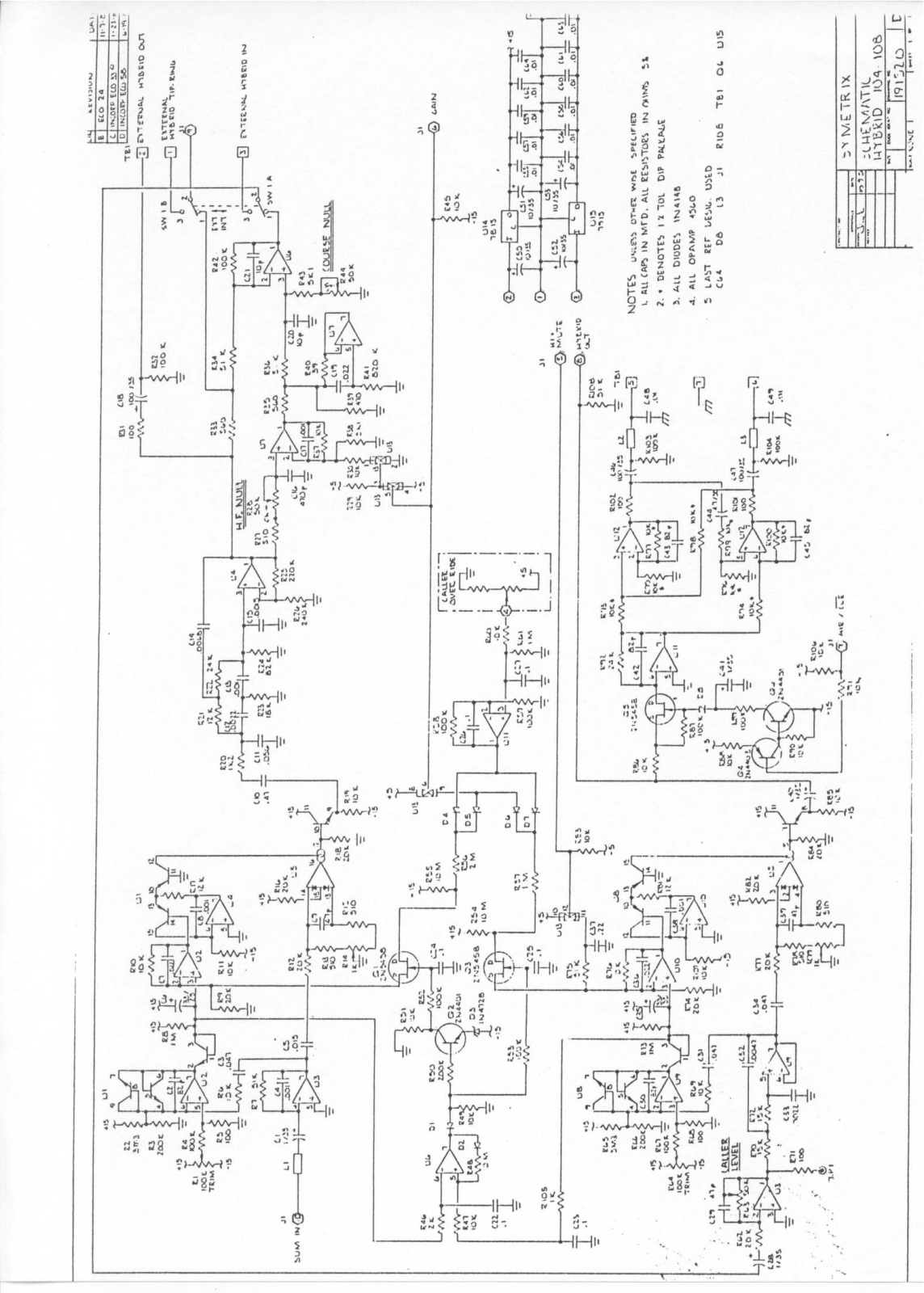 Symetrix 104A Schematic