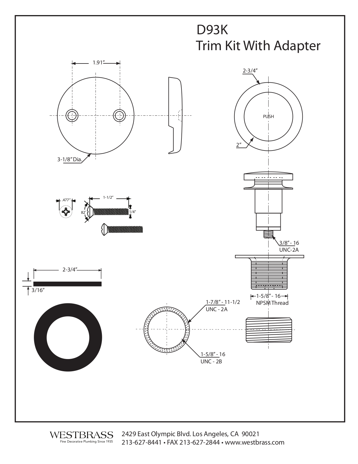 Westbrass WTB1145 Dimensions - ManualMachine.com