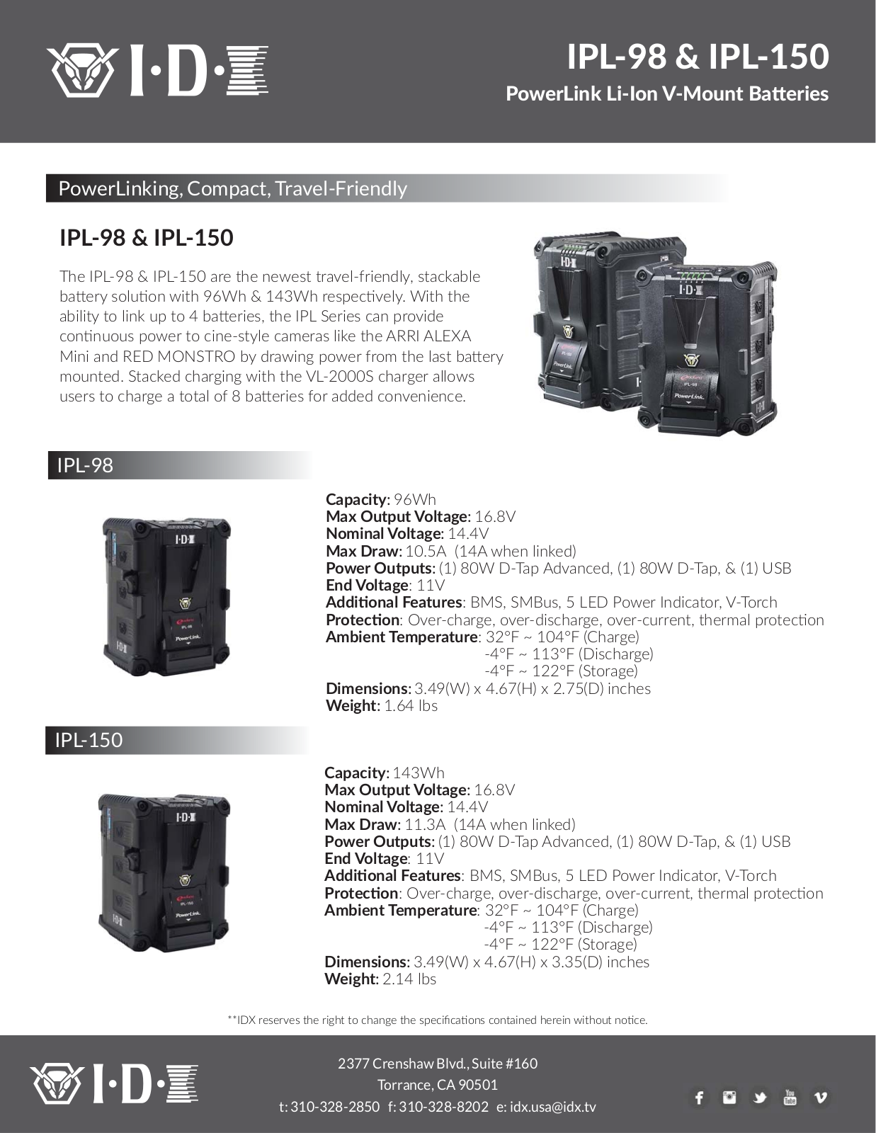 IDX Technology IPL-150 Datasheet