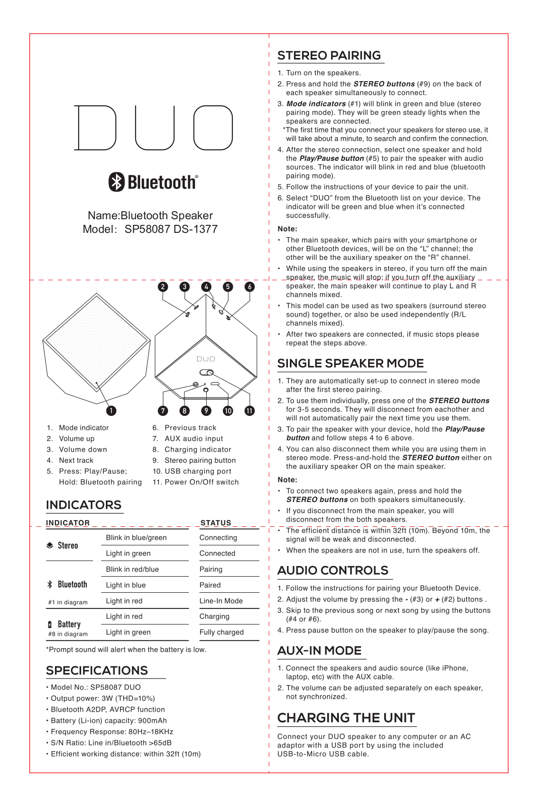 Wonders Technology SP58087 User Manual