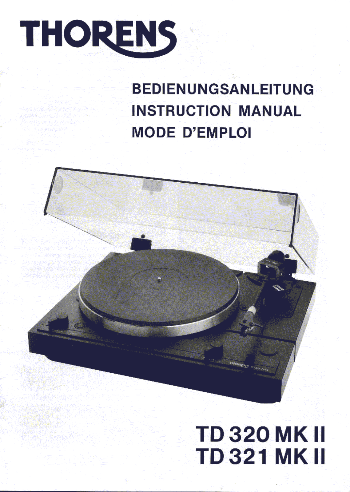 Thorens TD-320 Mk2 Owners manual