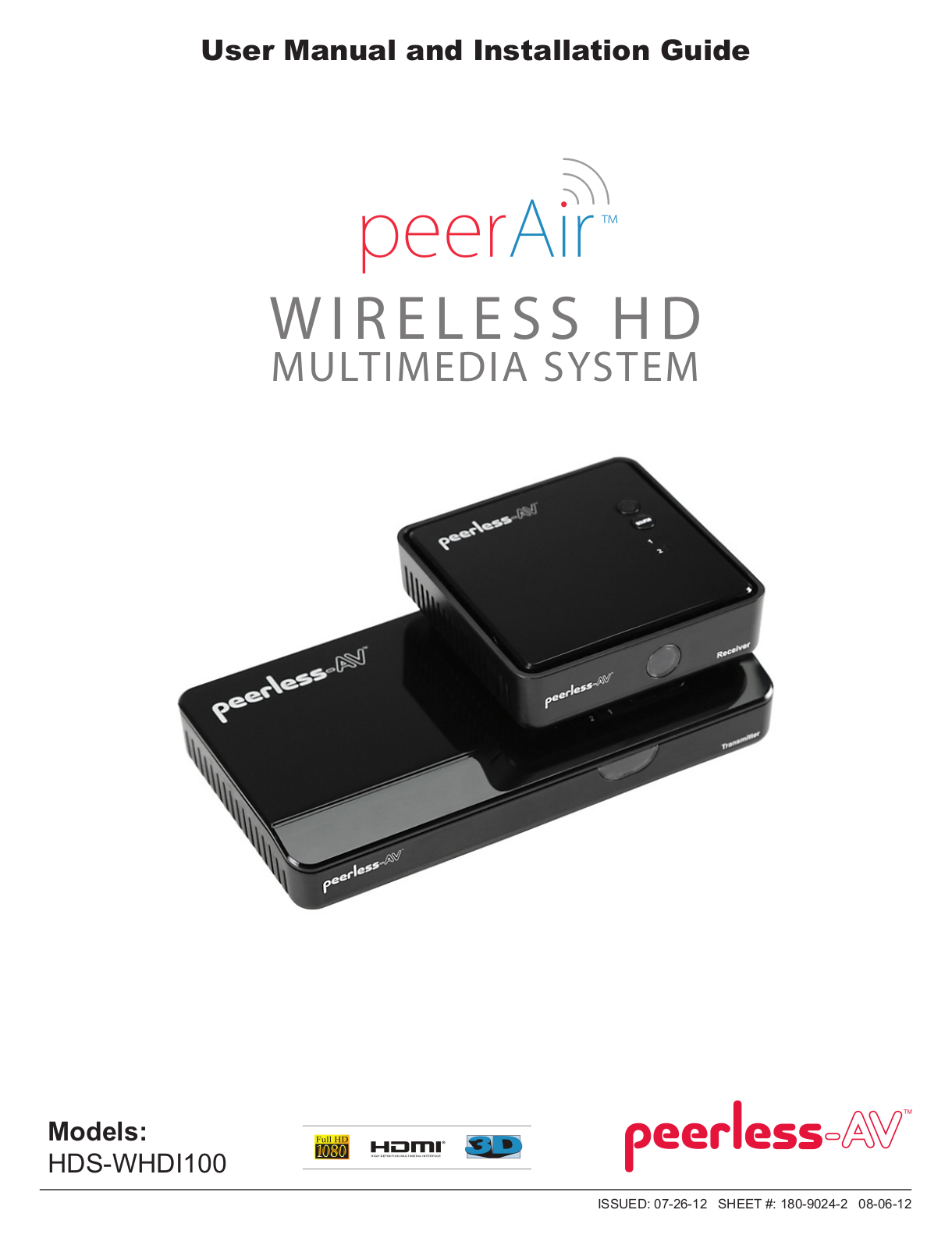 Peerless-AV HDS-WHDI100 User manual