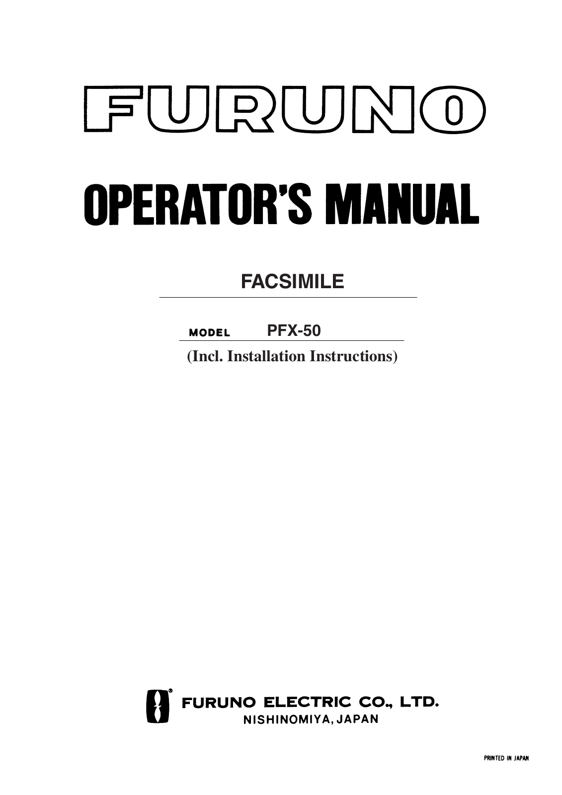 Furuno PFX-50 User Manual