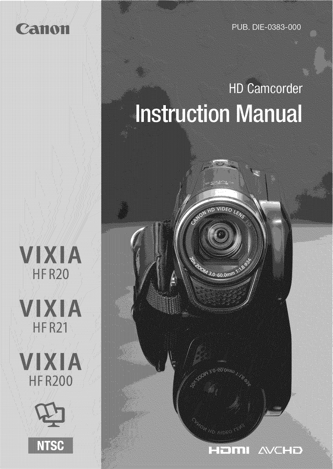 Canon HFR21, HFR200, HFR20 Owner’s Manual