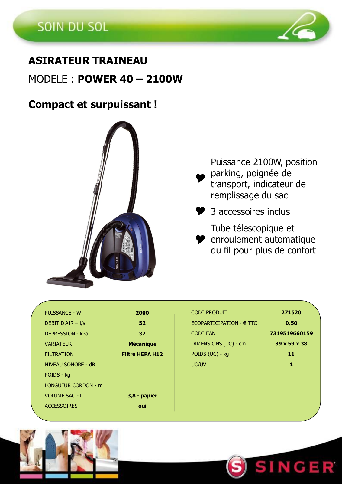 SINGER POWER 40 User Manual