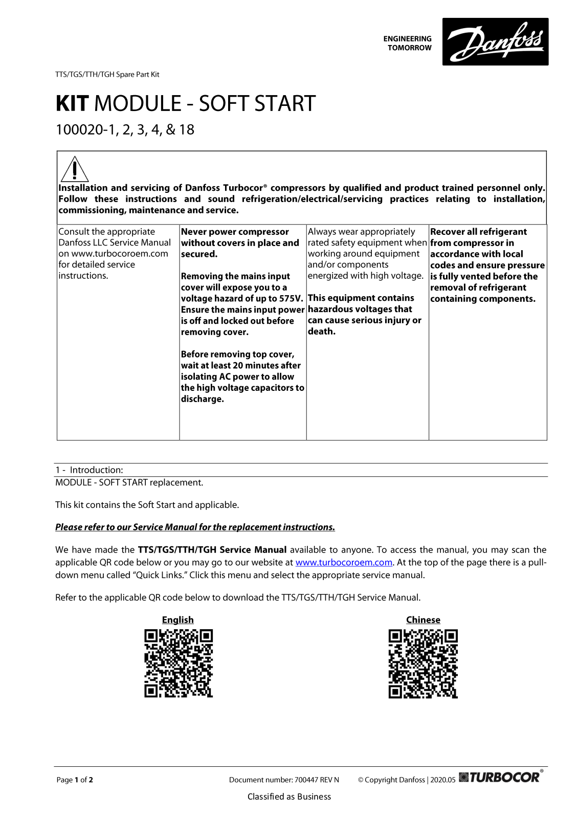 Danfoss TTS, TGS, TTH, TGH Service guide