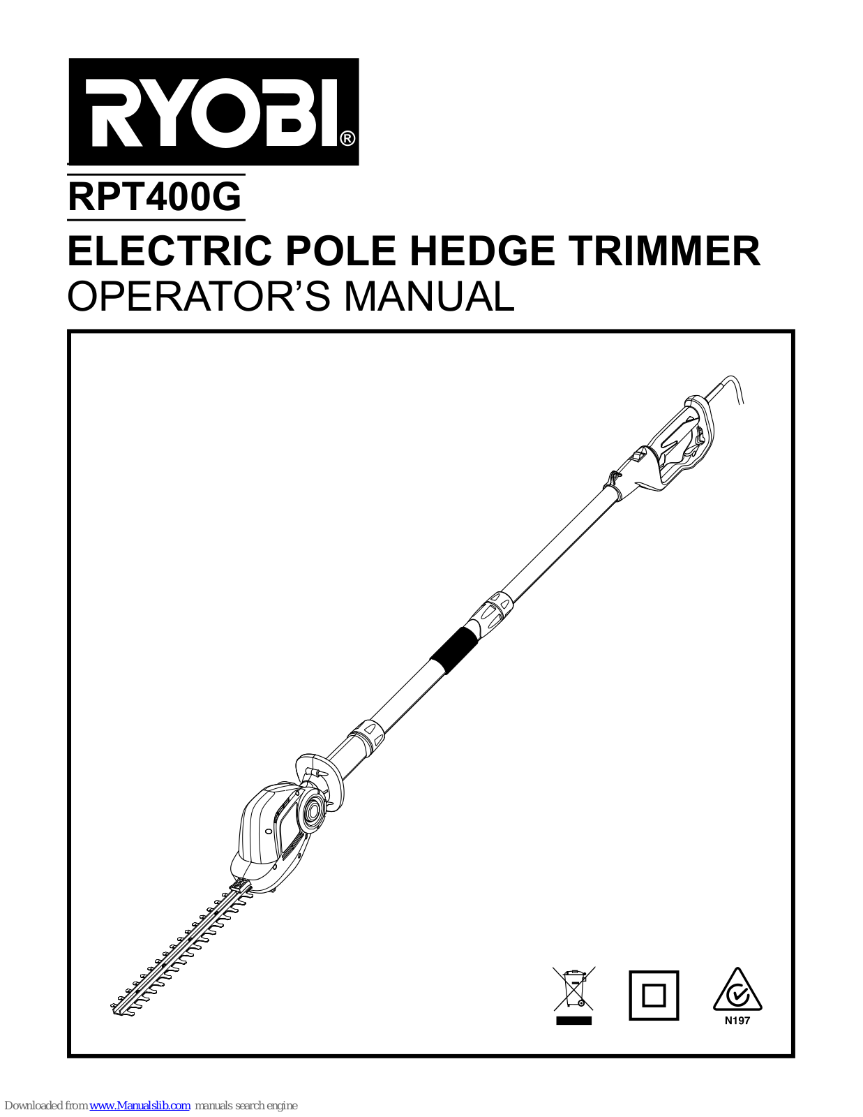 Ryobi RPT400G Operator's Manual