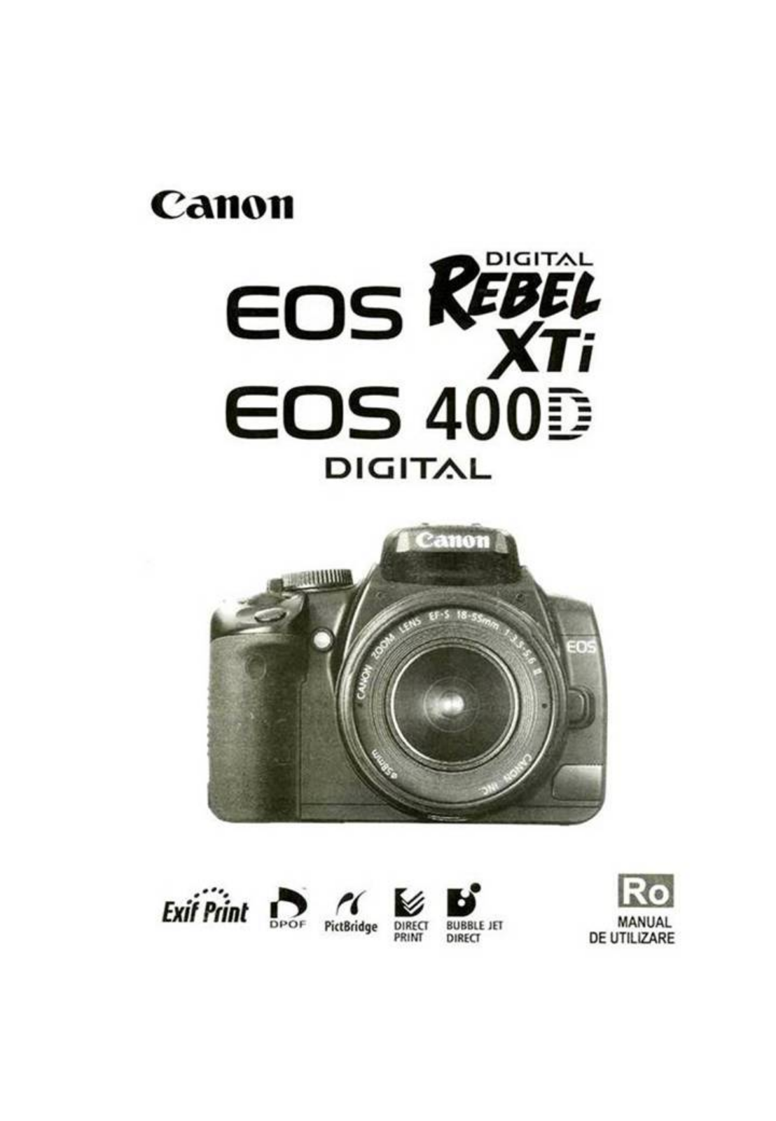 Canon EOS DIGITAL REBEL XTI, EOS 400D Digital User Manual