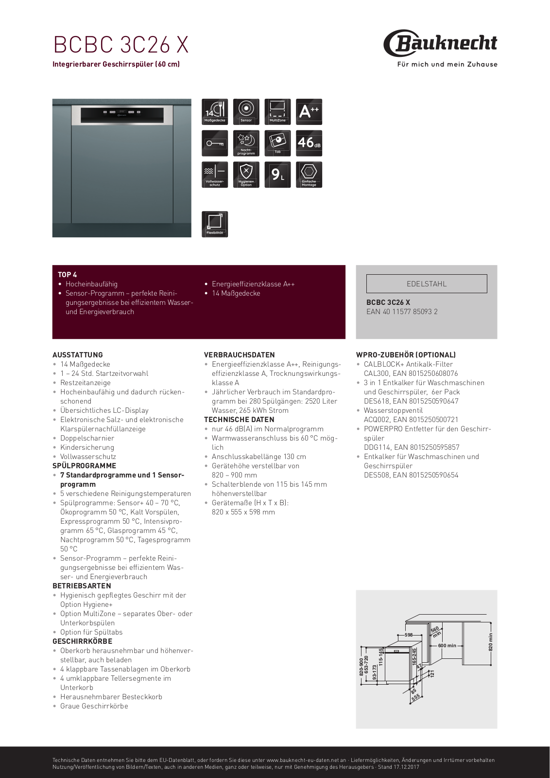 Bauknecht BCBC 3C26X User Manual