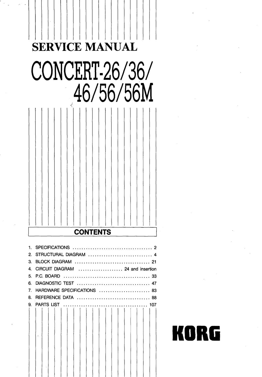 Korg CONCERT-26-56M Schematic