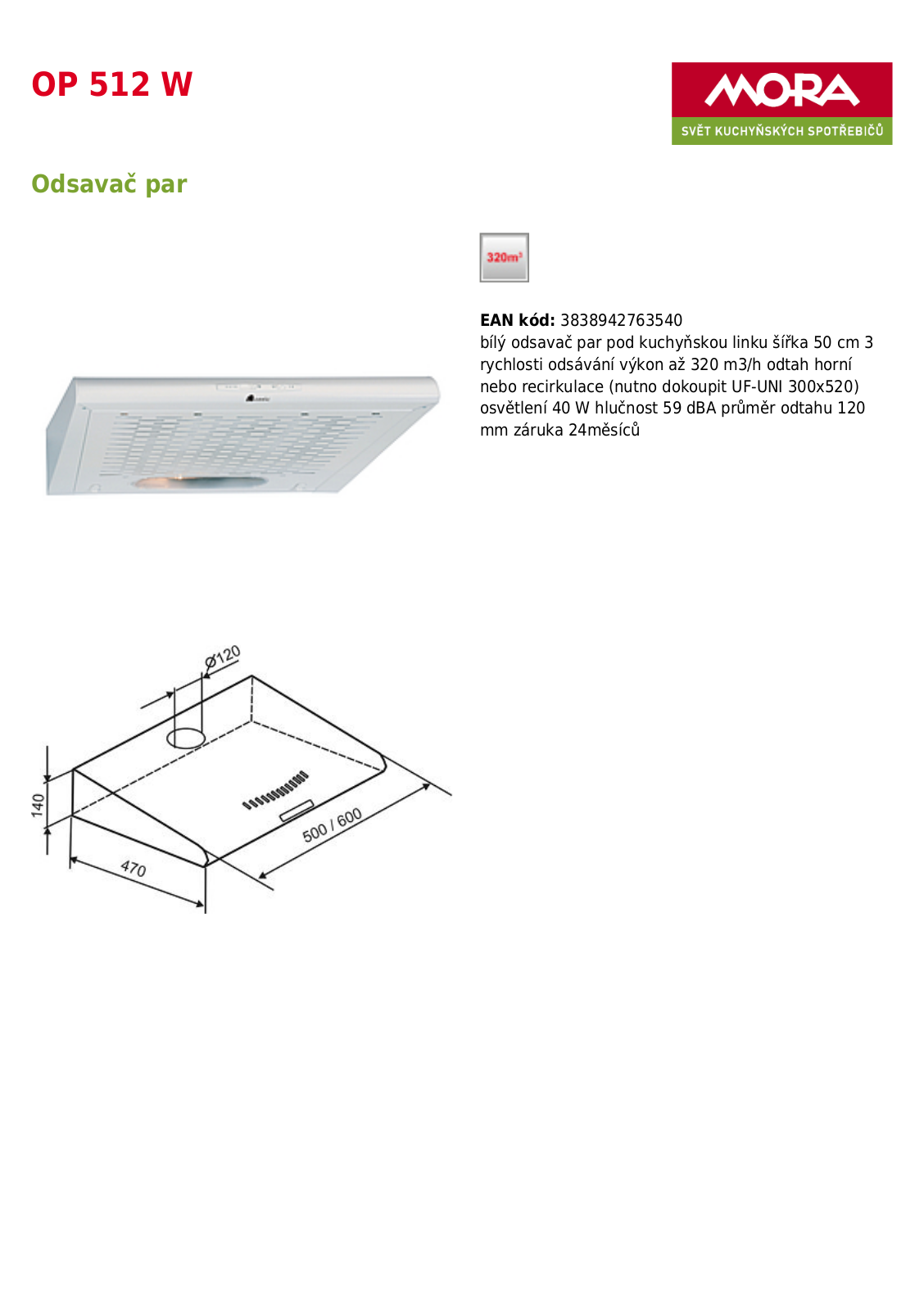 Mora OP 512 W User Manual